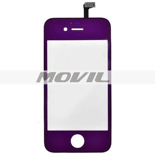 Multicolour LCD Front Touch Screen Glass Lens Flex Cable Digitizer wFrame Replacement for iPhone 4S (Purple)